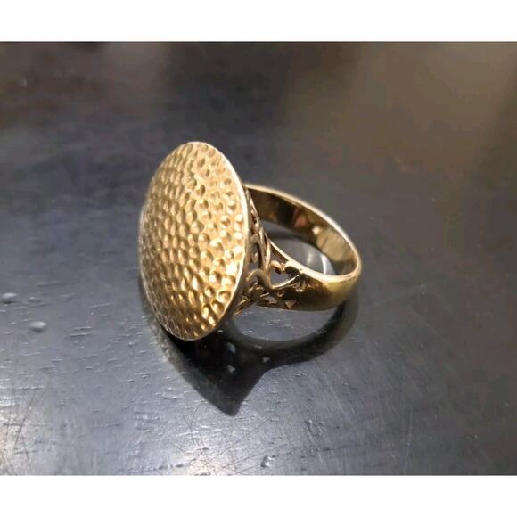 Hammered Chunky Seta 925 Sterling Silver Ring - Picture 1 of 6